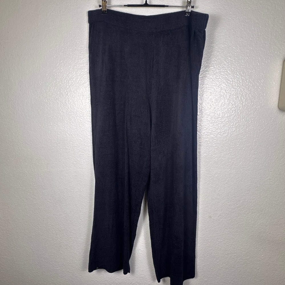Barefoot Dreams CozyChic Ultra Lite Rolled Edge Ankle Pant Black 1XT BDWCU25403